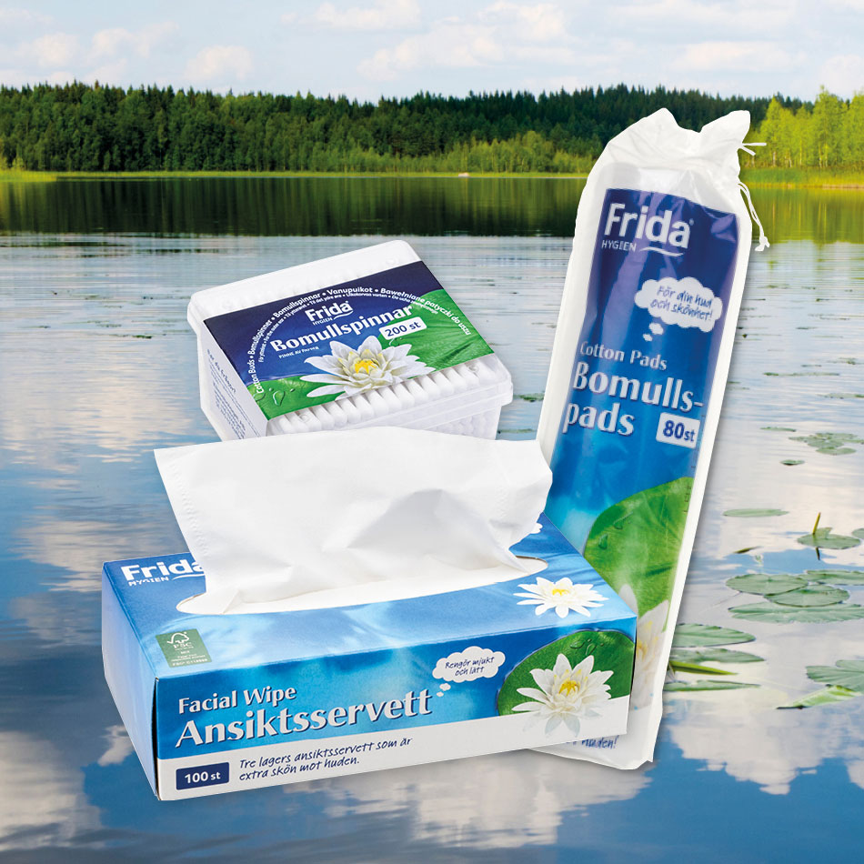 Paper handkerchiefs, cotton pads and facial tissues.